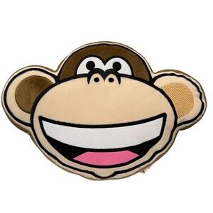 Bobby Jack Monkey Speaker Pillow Kid Brown Plush Y2K Novelty Media Decor Vintage